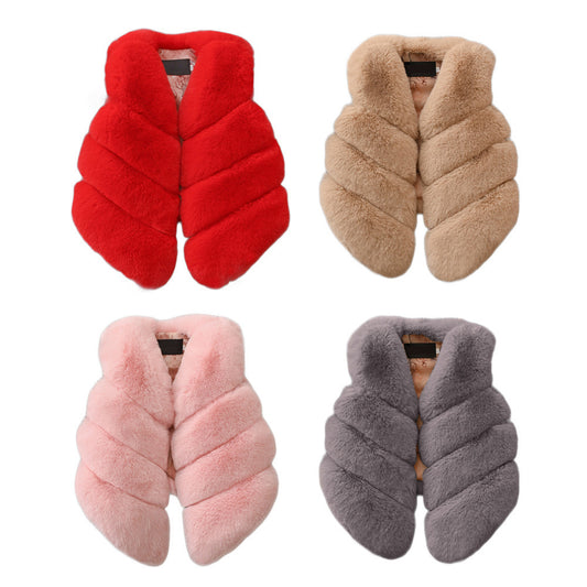 Lovely Winter Artificial Fur Sleeveless Vest for Kids