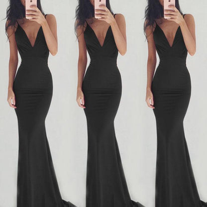 Sexy Sleevess Backless Long Party Dresses-STYLEGOING