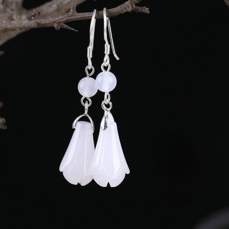 Classic Magnolia Design Women Dangle Earrings