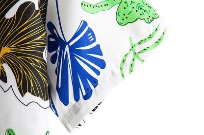 Floral Print Men's Short Sleeves Summer Beach T Shirts