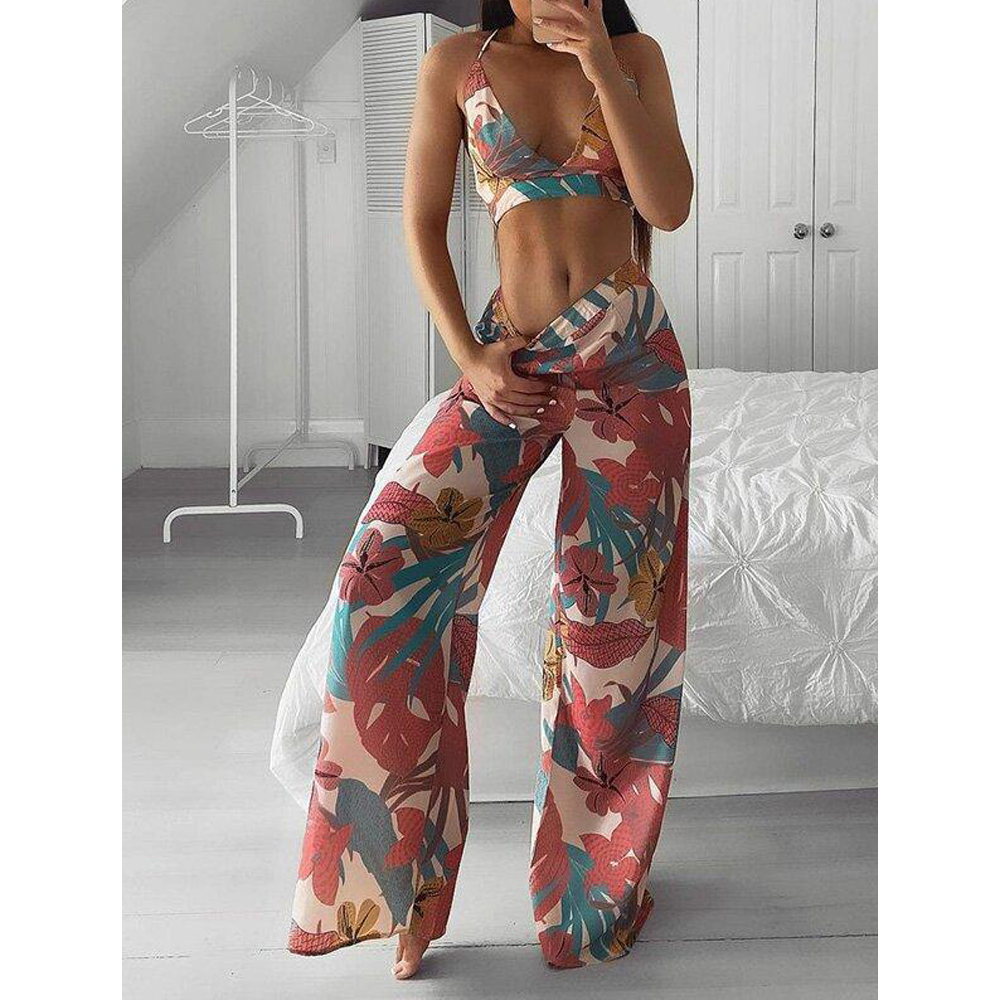 Pink Summer Strapless Two-Piece Suits-STYLEGOING