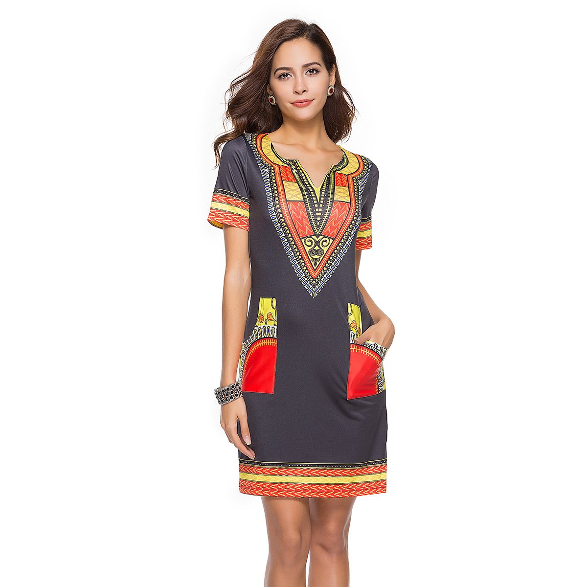 Women Summer Floral Print Short Dresses-STYLEGOING