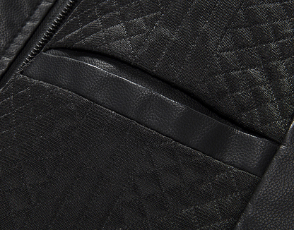 Men PU Baseball Motorcycle Jacket Coat