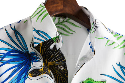 Floral Print Men's Short Sleeves Summer Beach T Shirts