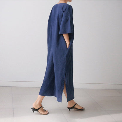 Simple Design Linen Women Cozy Dresses