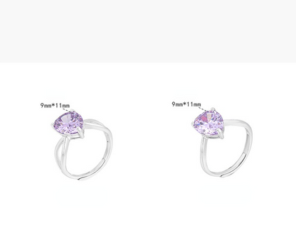 Fashion Sterling Silver Colorful Zircon Rings