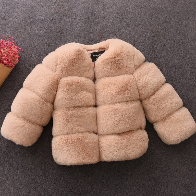 Warm Winter Artificial Fur Overcoats for Kids