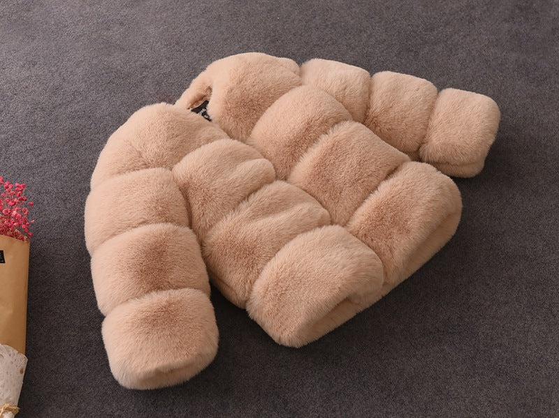 Warm Winter Artificial Fur Overcoats for Kids