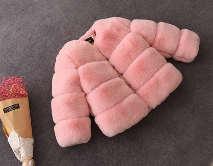 Warm Winter Artificial Fur Overcoats for Kids
