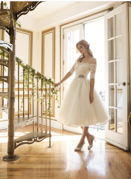 White Tulle Off The Shoulder Sexy Short Dresses-STYLEGOING