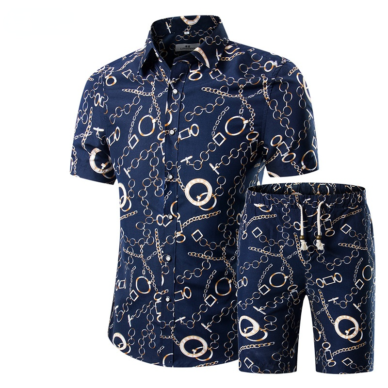 Summer Plus Sizes Short Sleeves T Shirts and Pants Sets for Men