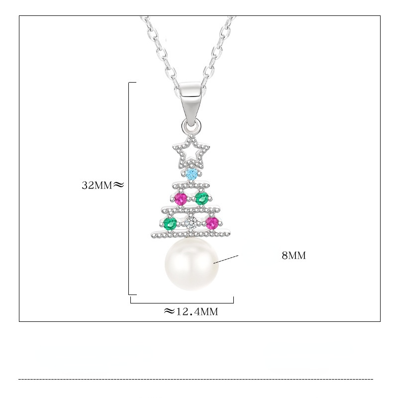 Merry Christmas Design Sterling Sliver Necklace for Women