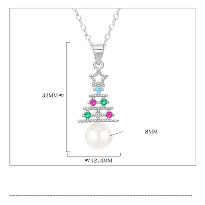 Merry Christmas Design Sterling Sliver Necklace for Women