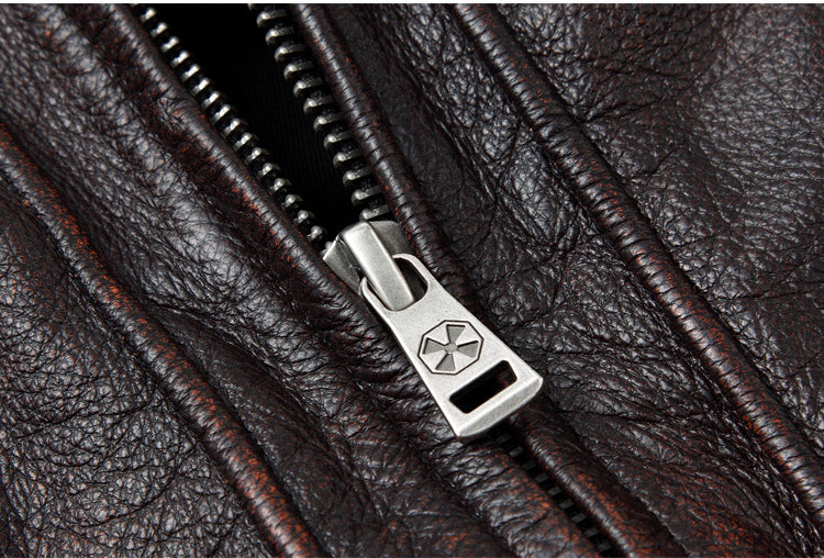 Motorcycle Cowhide Leather Jackets for Men