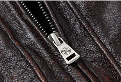 Motorcycle Cowhide Leather Jackets for Men