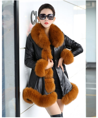 Luxury Designed Artificial Fox Fur Warm Thick for Women