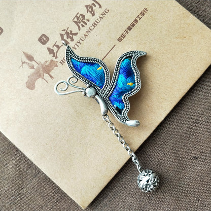 Vintage Embroidery Butterfly Brooches