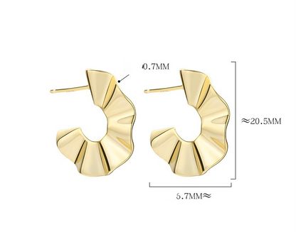 Fashion C Shape Sterling Silver Earrings for Women