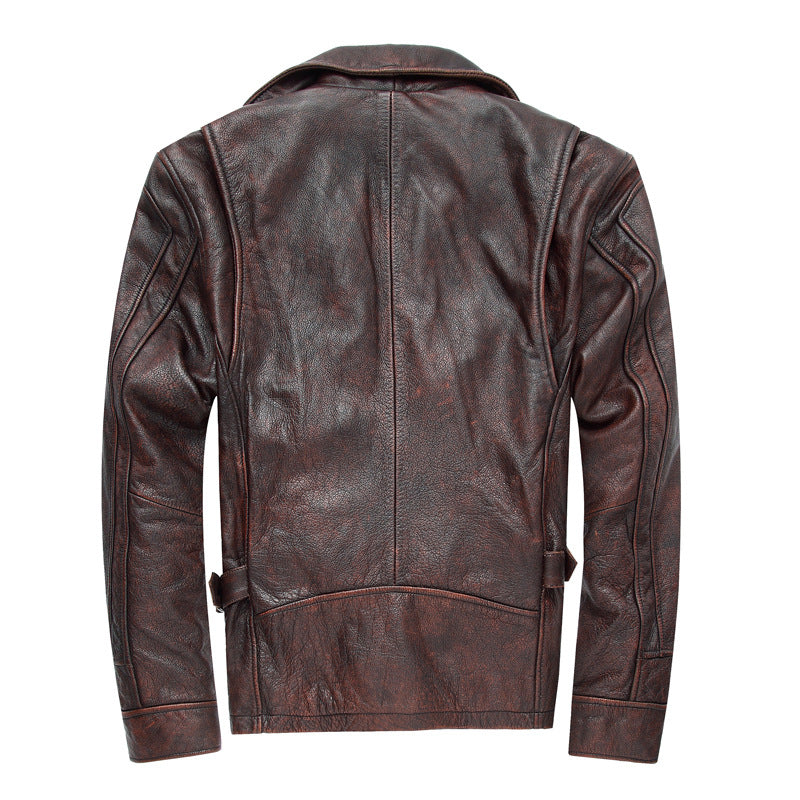 Motorcycle Cowhide Leather Jackets for Men