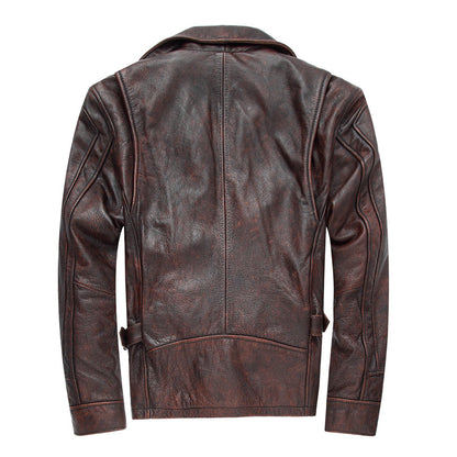 Motorcycle Cowhide Leather Jackets for Men
