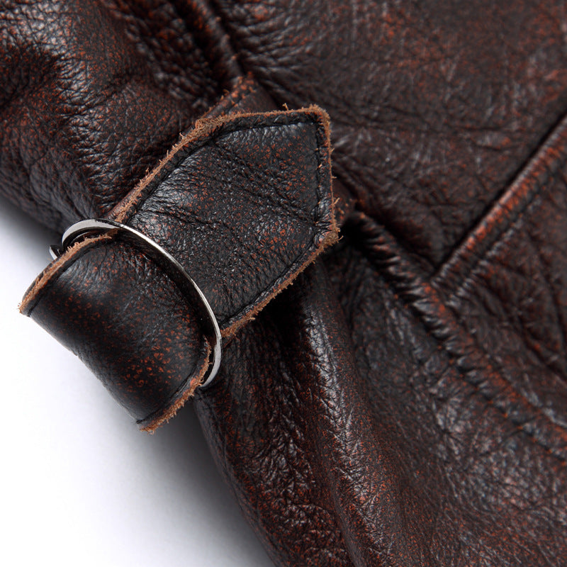 Motorcycle Cowhide Leather Jackets for Men