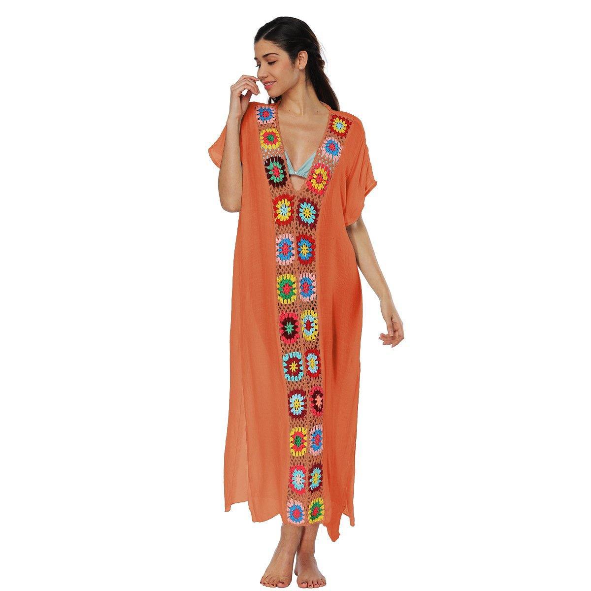 Women Long Summer Beach Cover Ups-STYLEGOING
