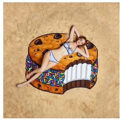 Women Summer 3D Print Beach Round Beach Towel-STYLEGOING