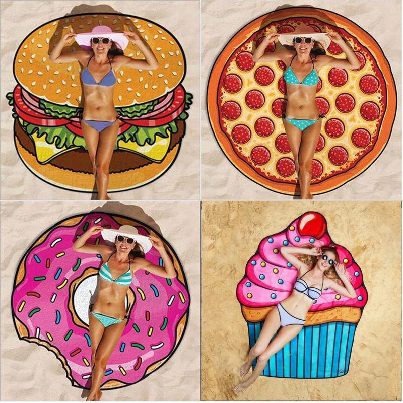 Women Summer 3D Print Beach Round Beach Towel-STYLEGOING