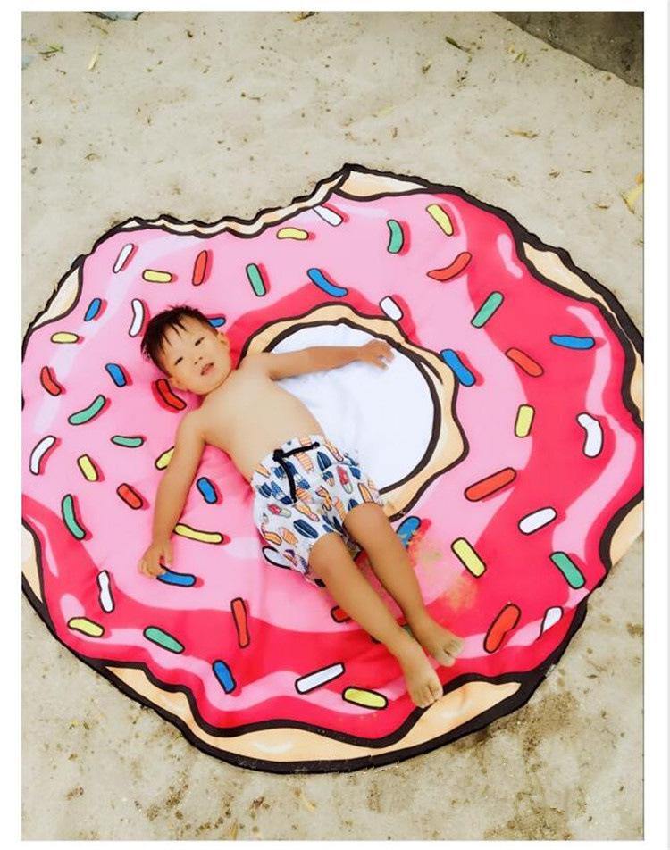 Women Summer 3D Print Beach Round Beach Towel-STYLEGOING