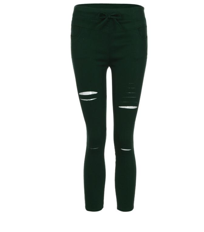 Casual Broken Holes Tight Pencil Pants-STYLEGOING