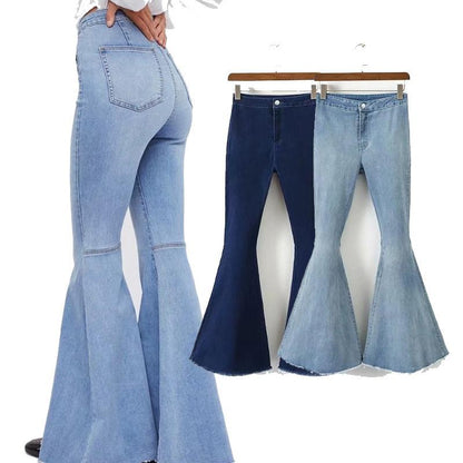 Women Elastic Fall Large Trumpet Jeans-STYLEGOING