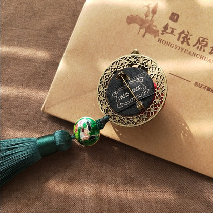 Vintage Style 3D Flowers Tassels Designed Brooch
