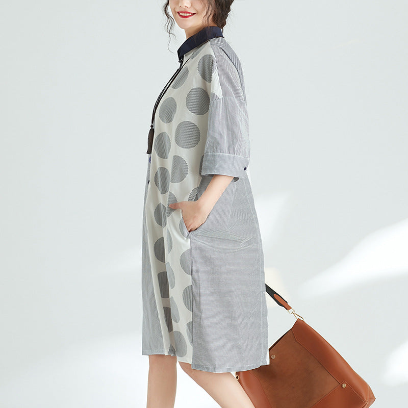 Summer Dot Print Plus Sizes Short Dresses