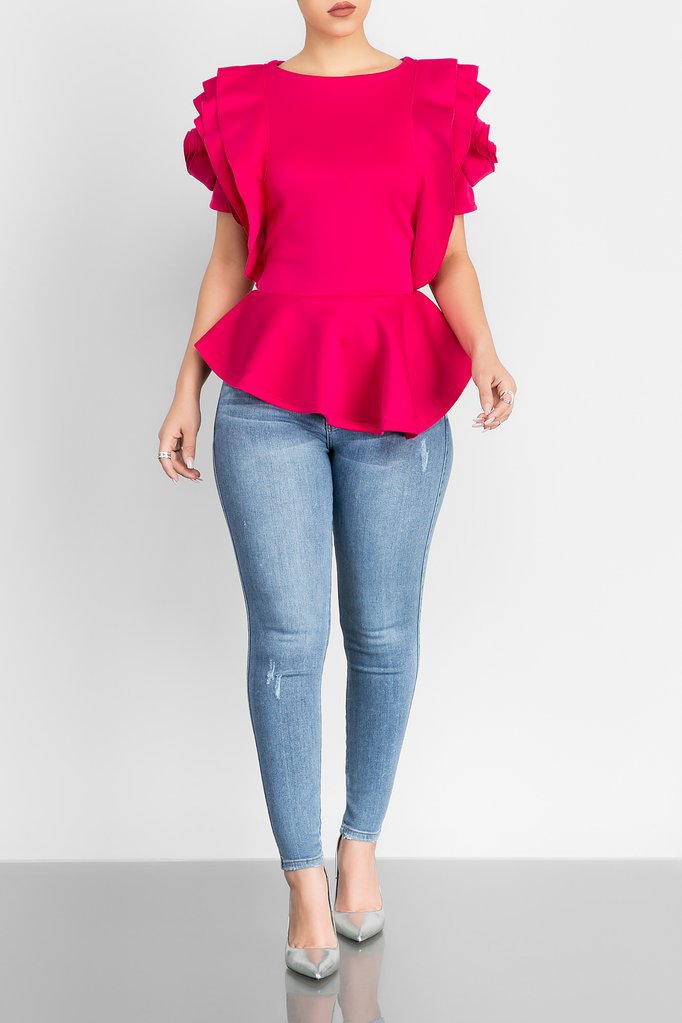 Summer Ruffled Short Sleeves Women Tops