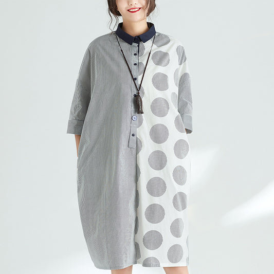 Summer Dot Print Plus Sizes Short Dresses