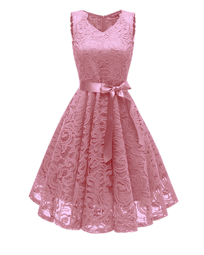 Sexy V Neck Lace Bridesmaid Dresses