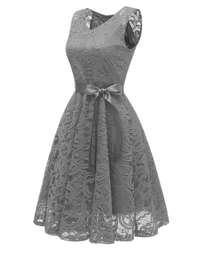 Sexy V Neck Lace Bridesmaid Dresses