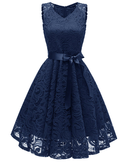 Sexy V Neck Lace Bridesmaid Dresses