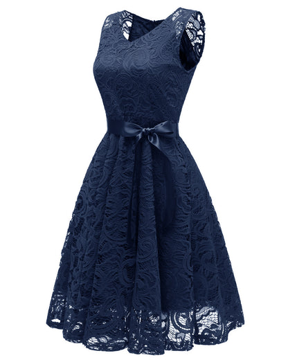 Sexy V Neck Lace Bridesmaid Dresses