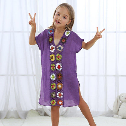 Summer Embroidery Loose Kids Cover Ups-STYLEGOING