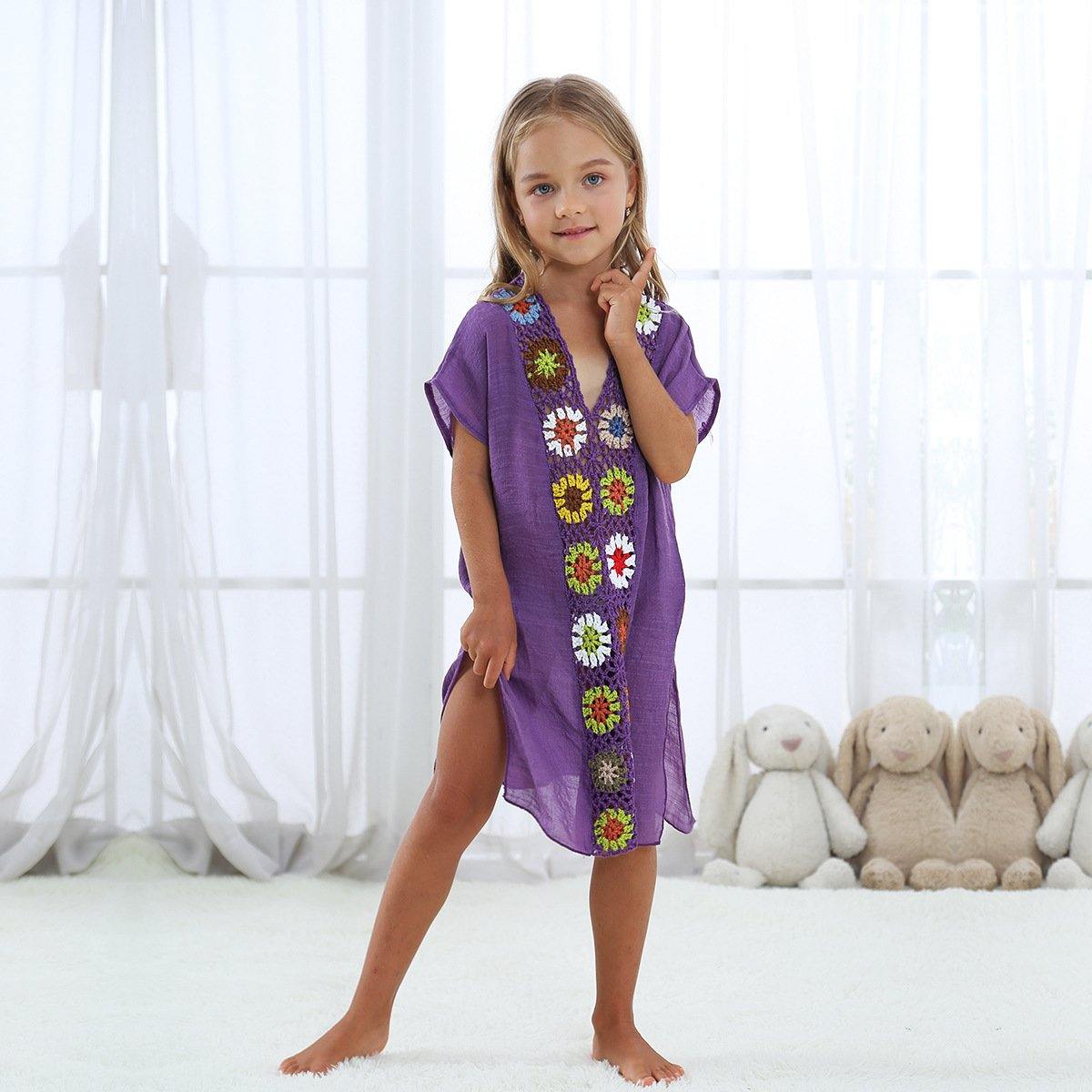 Summer Embroidery Loose Kids Cover Ups-STYLEGOING