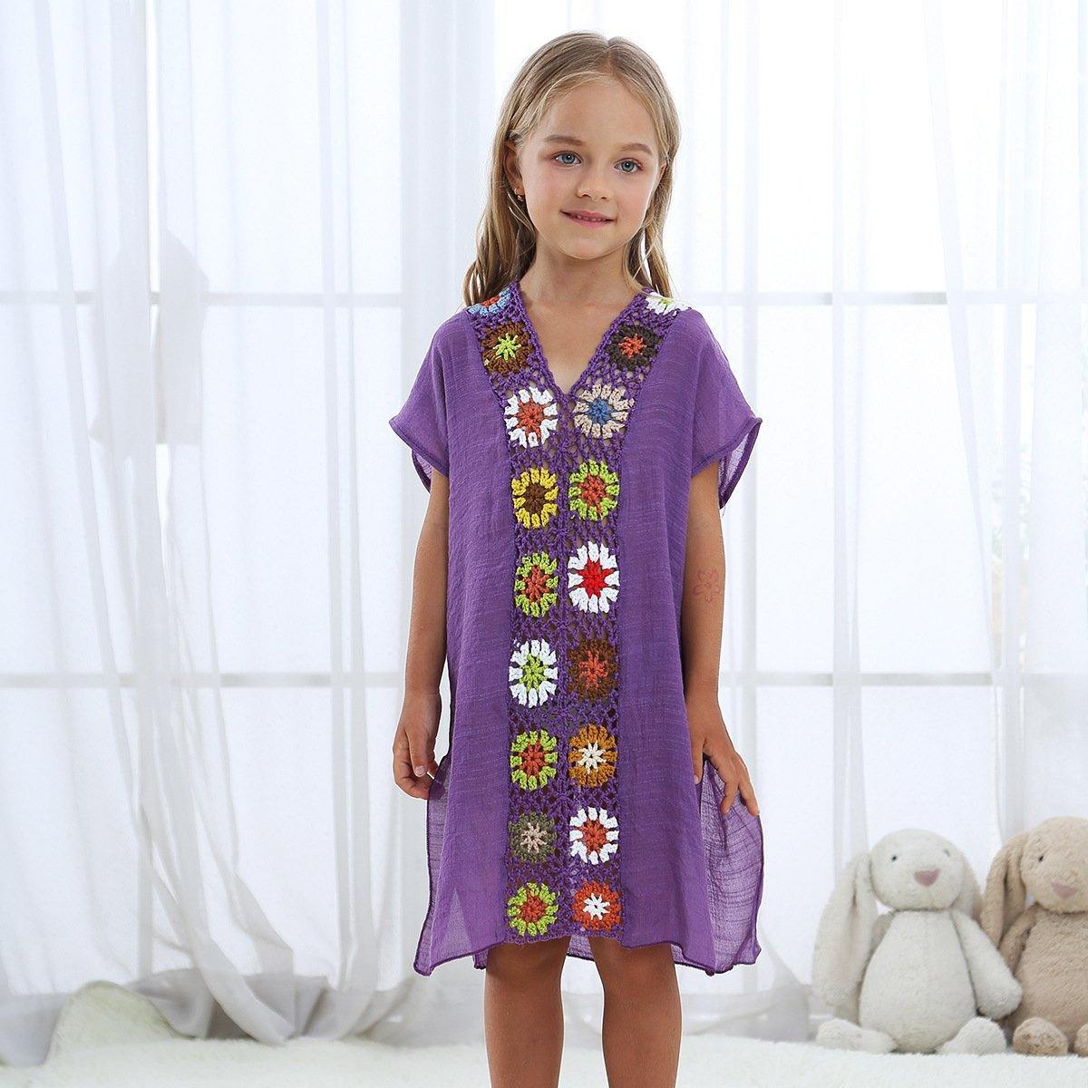 Summer Embroidery Loose Kids Cover Ups-STYLEGOING