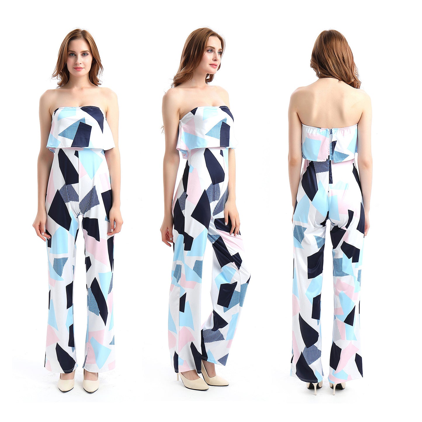 Fashion Off The Shoulder Floral Print Women Jumpsuits