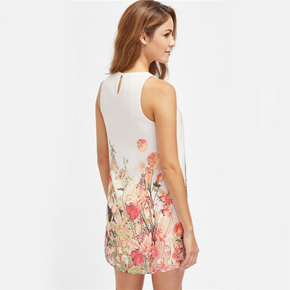 Fashion Summer Floral Print A Line Mini Dresses