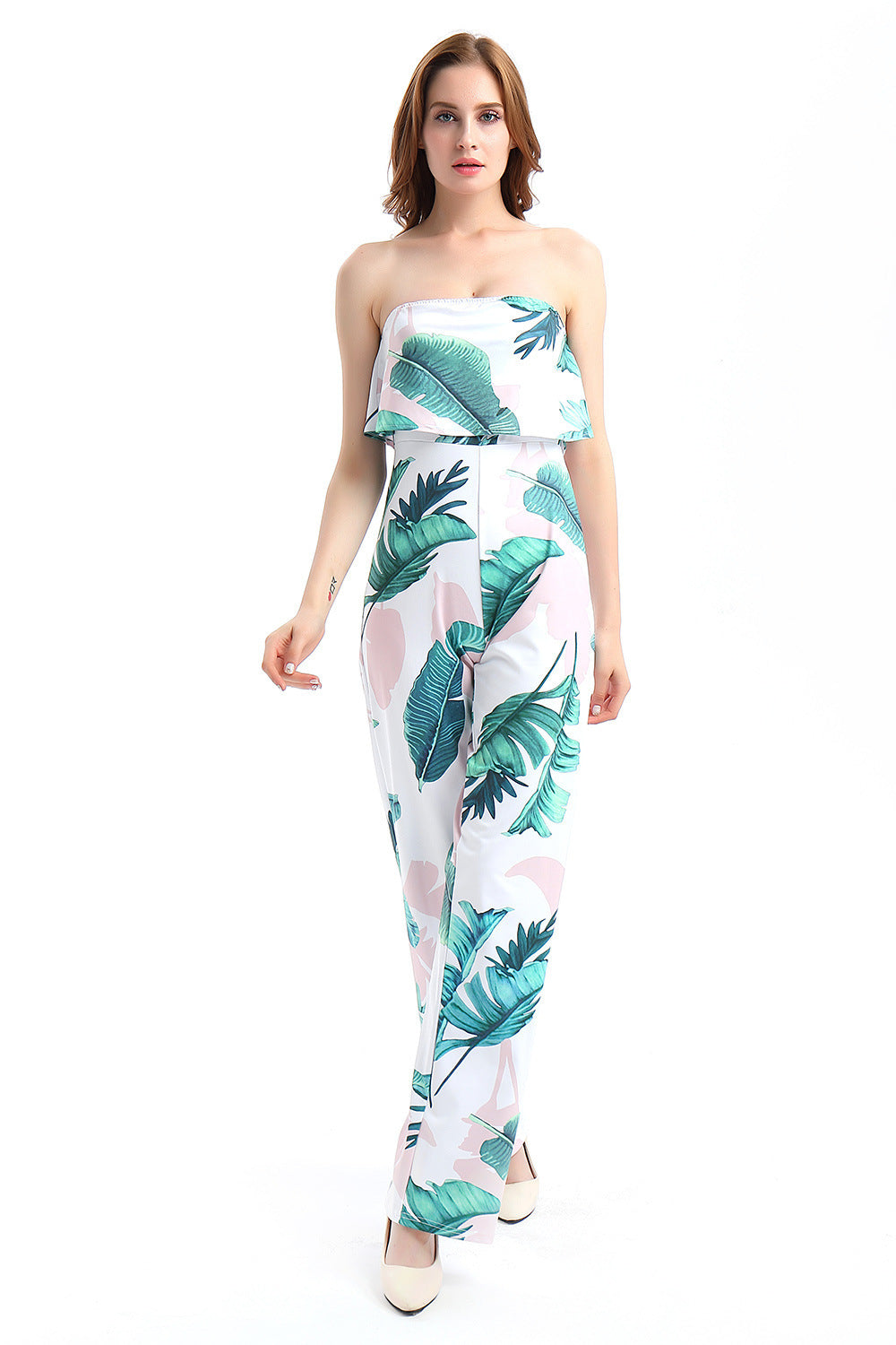 Fashion Off The Shoulder Floral Print Women Jumpsuits
