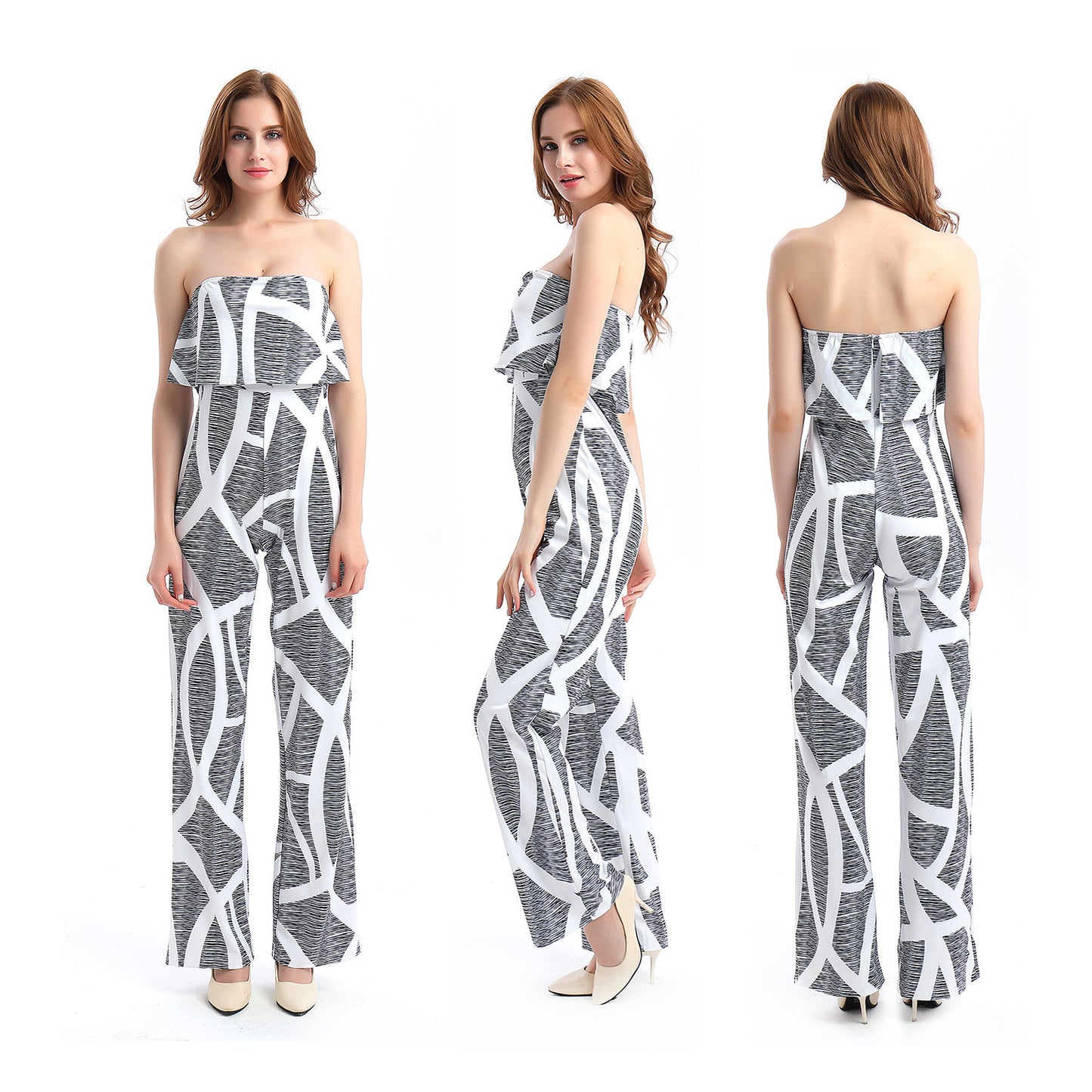 Fashion Off The Shoulder Floral Print Women Jumpsuits
