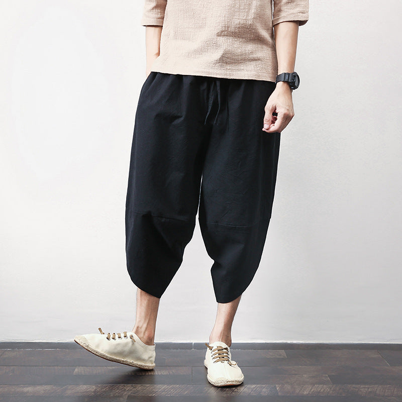 Casual Linen Plus Size Harem Men's Trousers
