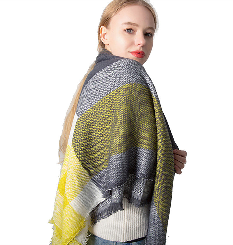 Winter Warm Plaid Scarves for Women