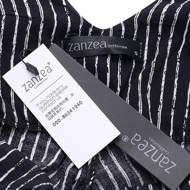 Women Black&white Striped Loose Jumpsuits-STYLEGOING
