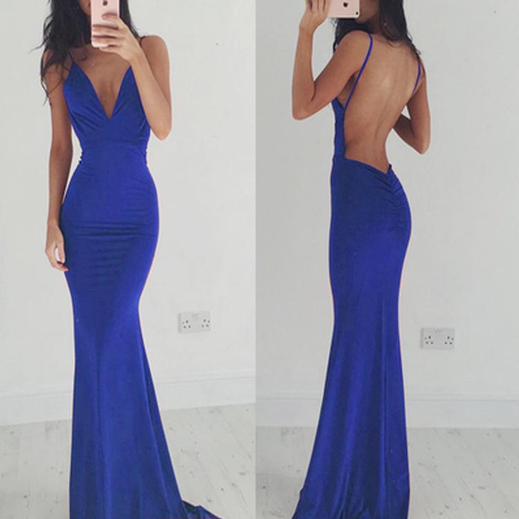 Sexy Sleevess Backless Long Party Dresses-STYLEGOING